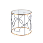 Tavolino Denhour DH BASIC Modern Style Chrome and Gold con Estremità Aperta