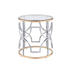 Tavolino Denhour DH BASIC Modern Style Chrome and Gold con Estremità Aperta