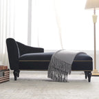 Chaise longue en velours capitonné