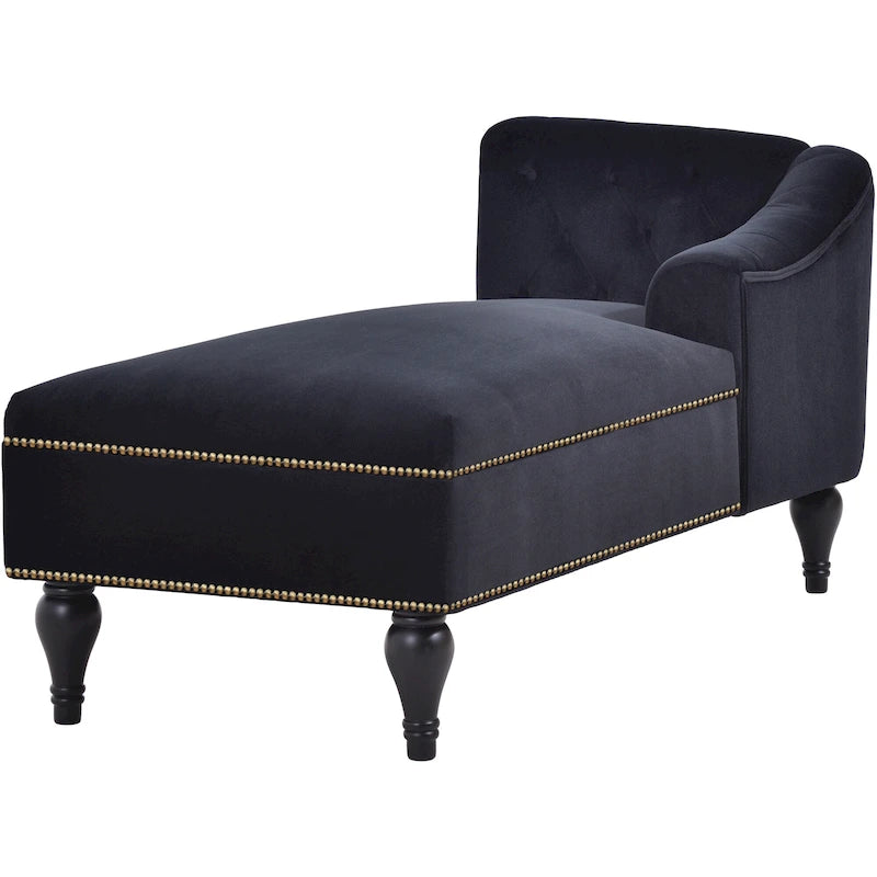 Chaise longue en velours capitonné