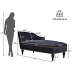 Chaise longue en velours capitonné