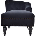Chaise longue en velours capitonné
