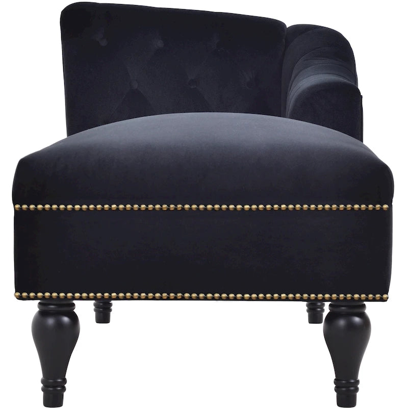 Chaise longue en velours capitonné