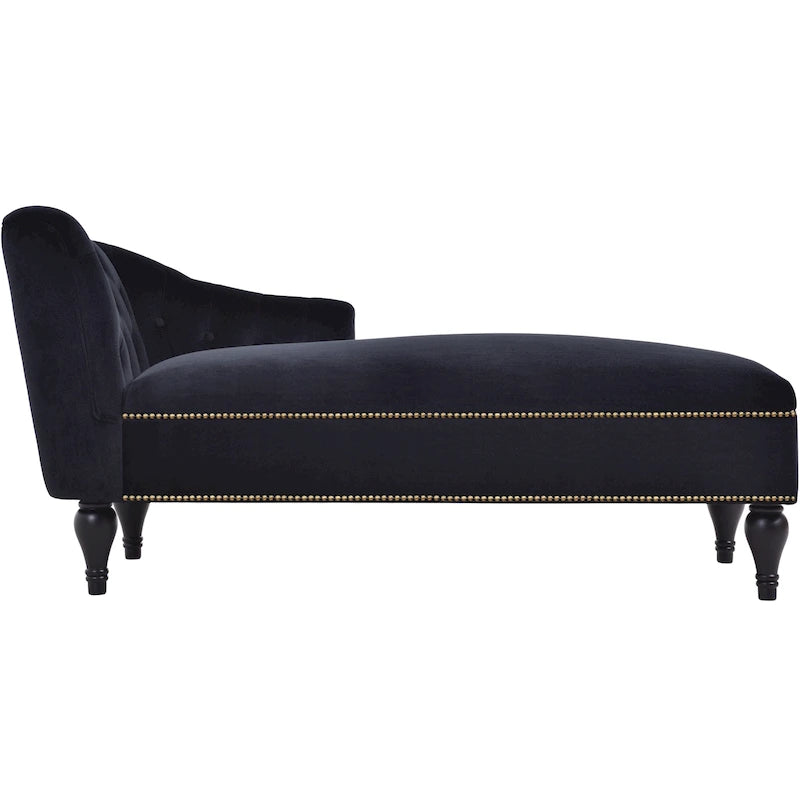 Chaise longue en velours capitonné