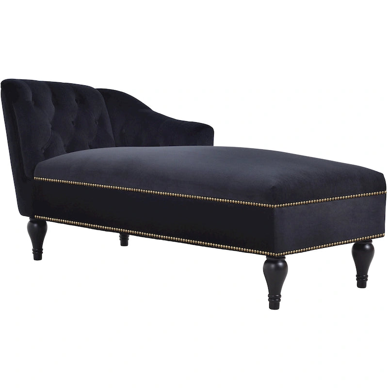 Chaise longue en velours capitonné