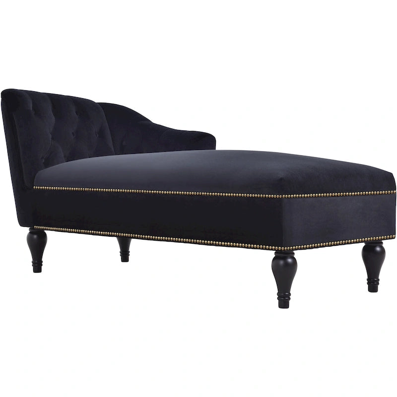 Chaise longue en velours capitonné