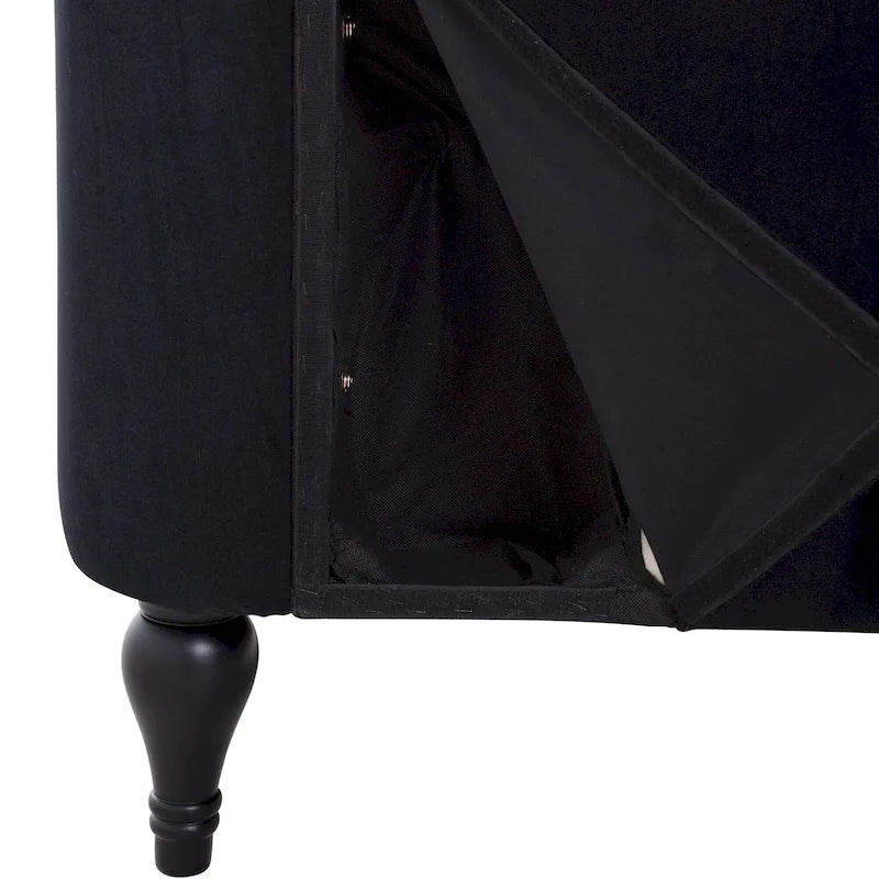 Chaise longue en velours capitonné