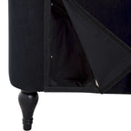 Chaise longue en velours capitonné