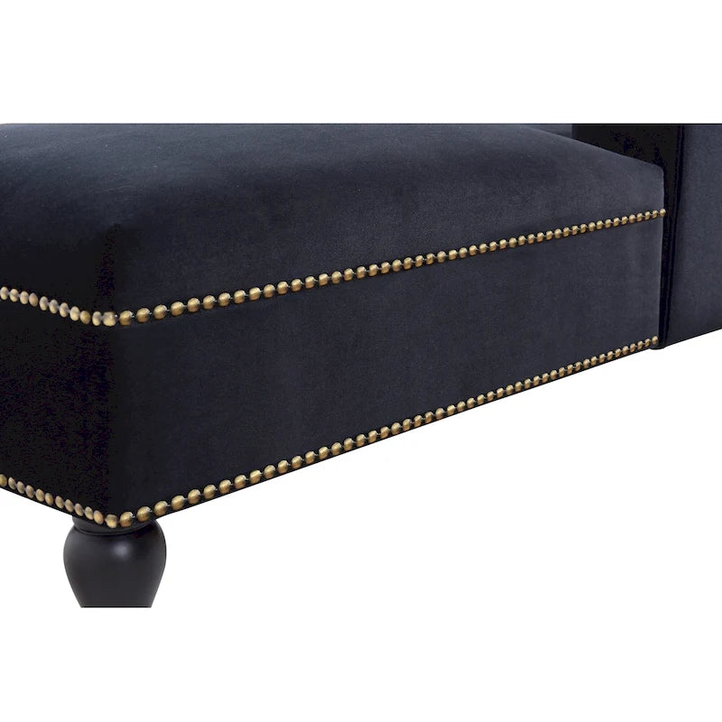 Chaise longue en velours capitonné