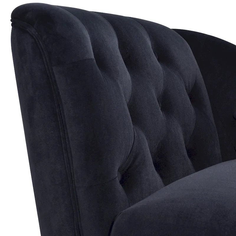 Chaise longue en velours capitonné