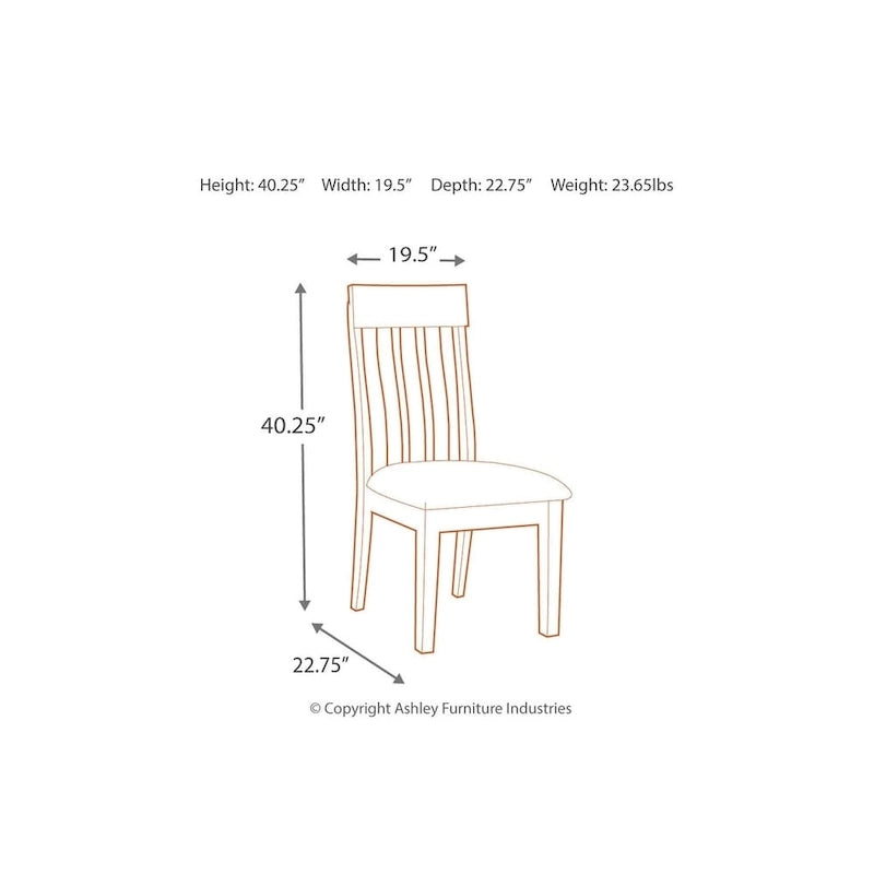 Sedia da sala da pranzo Ralene - Set da 2 - Marrone medio - 19,5 L x 22,63 P x 40,25 H