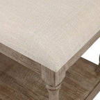 Banc de style rembourré en lin beige pour entrée et chambre – 45 cm H x 90 cm L x 40 cm P