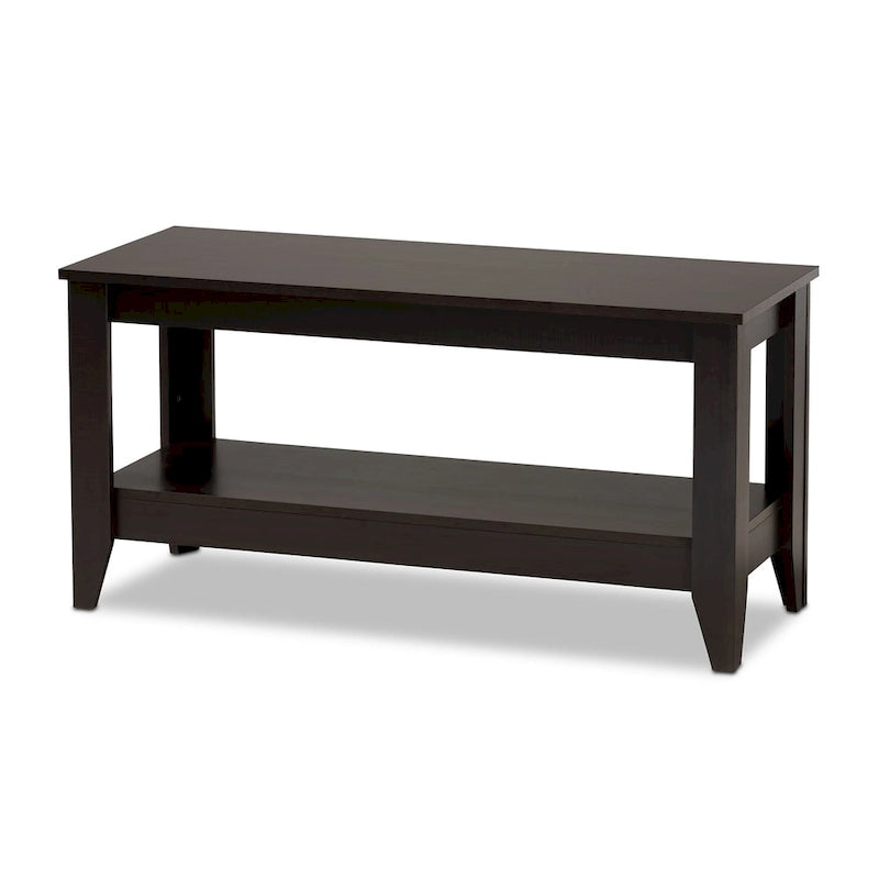 Table basse rectangulaire moderne en bois finition wengé Copper Grove Leerdam