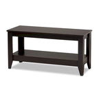 Table basse rectangulaire moderne en bois finition wengé Copper Grove Leerdam