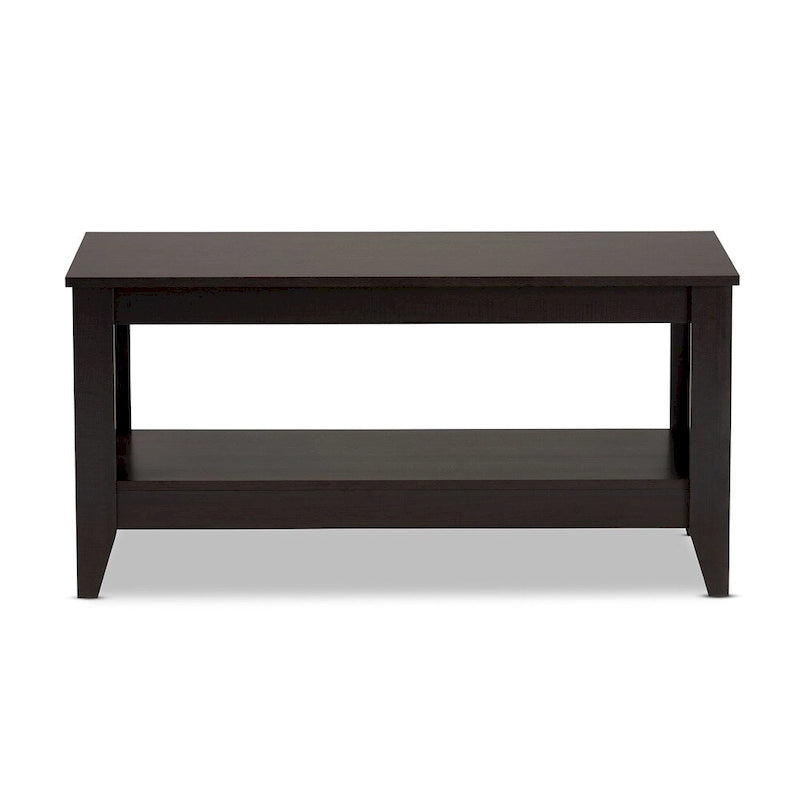 Table basse rectangulaire moderne en bois finition wengé Copper Grove Leerdam