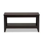 Table basse rectangulaire moderne en bois finition wengé Copper Grove Leerdam