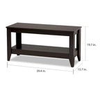 Table basse rectangulaire moderne en bois finition wengé Copper Grove Leerdam