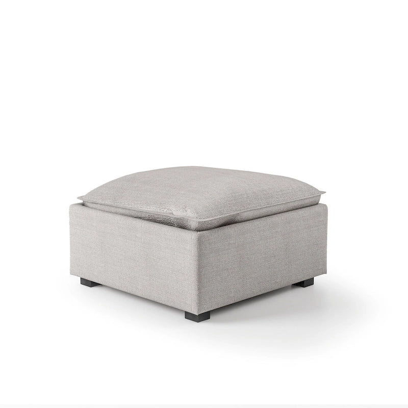Pouf cocktail Fren in tessuto grigio contemporaneo di Furniture of America