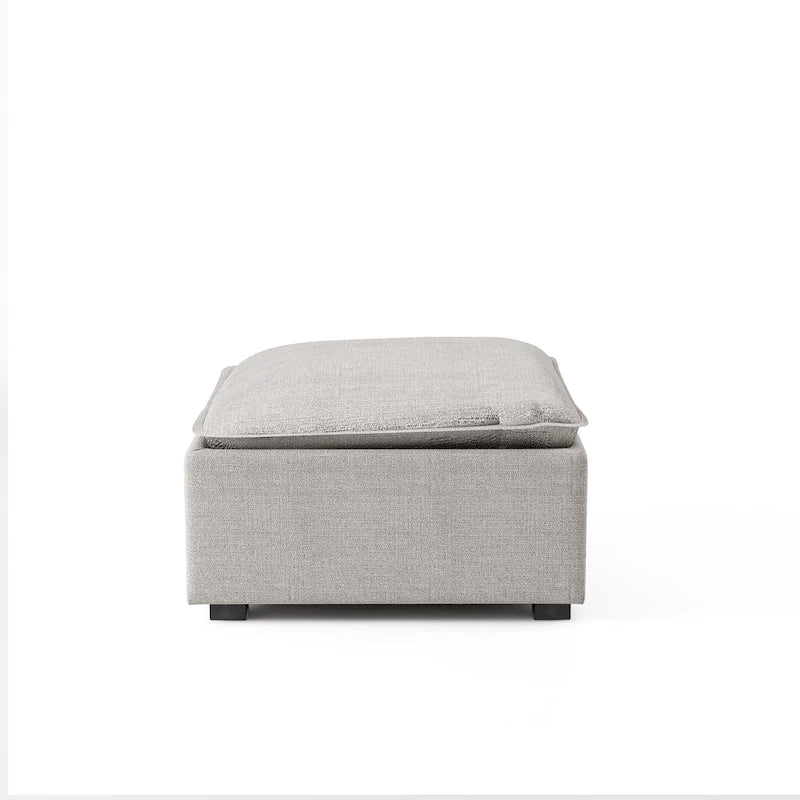 Pouf cocktail Fren in tessuto grigio contemporaneo di Furniture of America