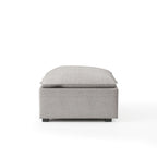 Pouf cocktail Fren in tessuto grigio contemporaneo di Furniture of America
