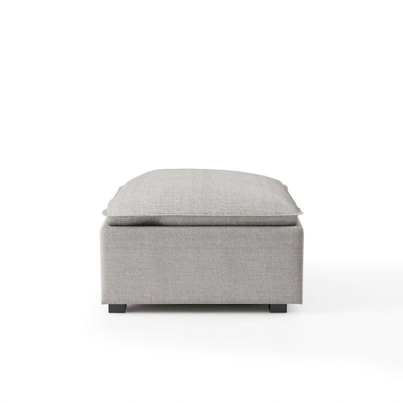 Pouf cocktail Fren in tessuto grigio contemporaneo di Furniture of America