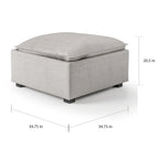 Pouf cocktail Fren in tessuto grigio contemporaneo di Furniture of America