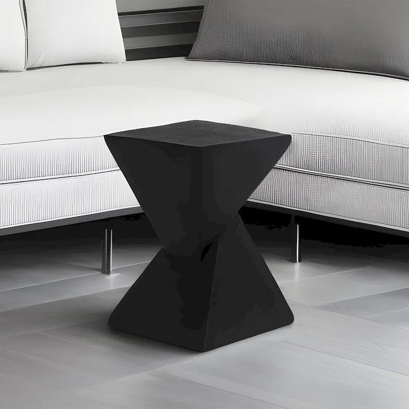 Tavolino Adeco in cemento da esterno e interno, moderno tavolino d'appoggio