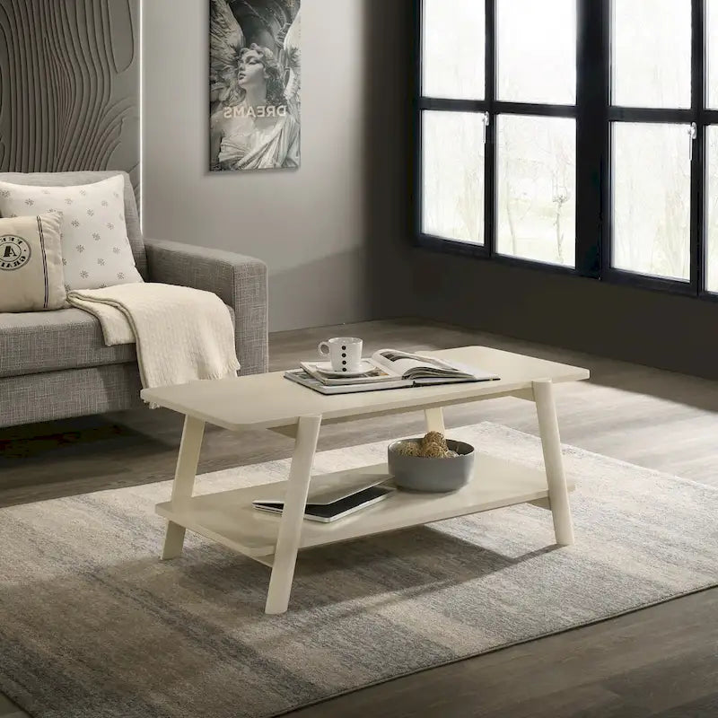 Tavolino da caffè con ripiano in legno in stile moderno di metà secolo Roundhill Furniture Metz