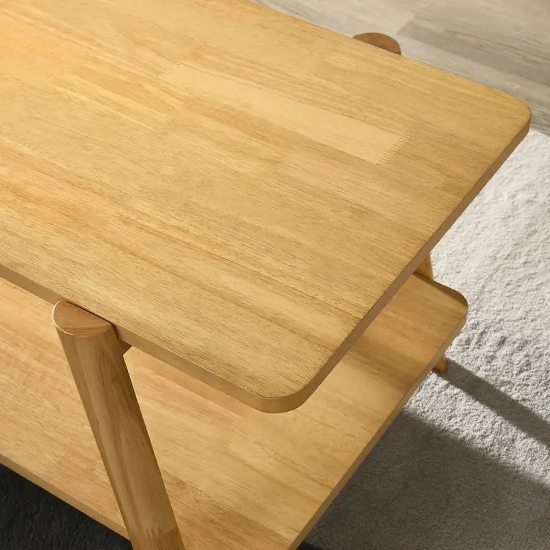 Tavolino da caffè con ripiano in legno in stile moderno di metà secolo Roundhill Furniture Metz