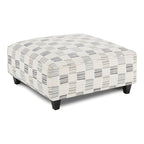 Repose-pieds cocktail rembourré en chenille grise de transition Eldan par Furniture of America