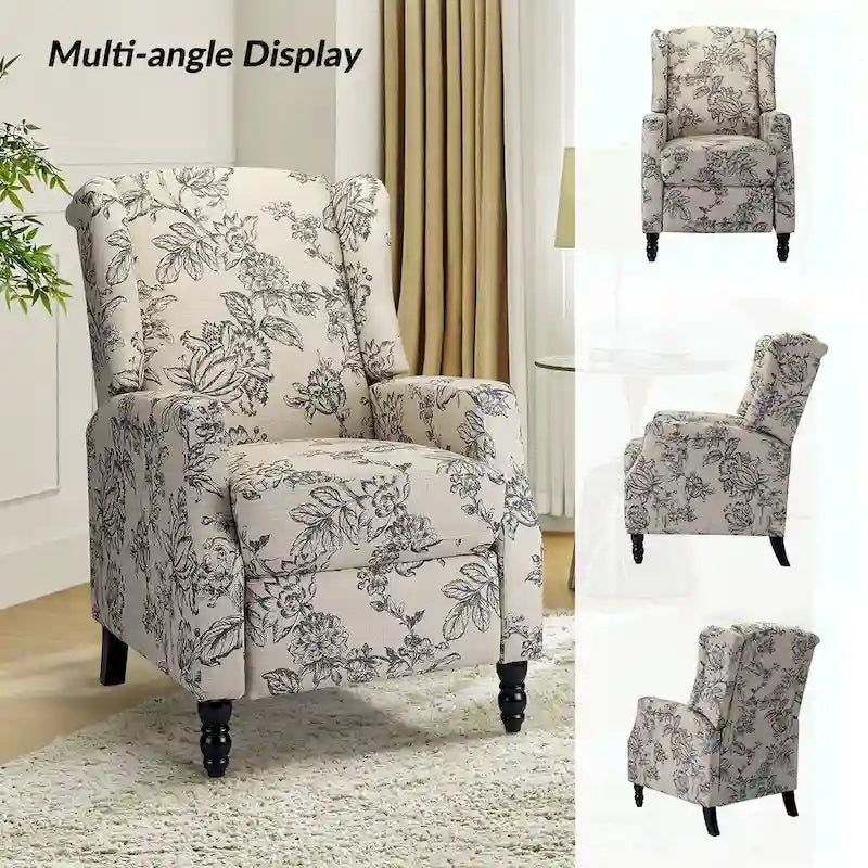Damaris Poltrona Reclinabile Manuale Mid-Century con Design ad Ali Laterali, Set da 2 di HULALA HOME