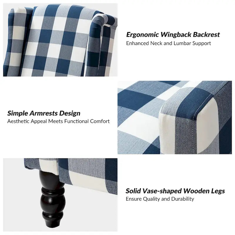 Damaris Poltrona Reclinabile Manuale Mid-Century con Design ad Ali Laterali, Set da 2 di HULALA HOME