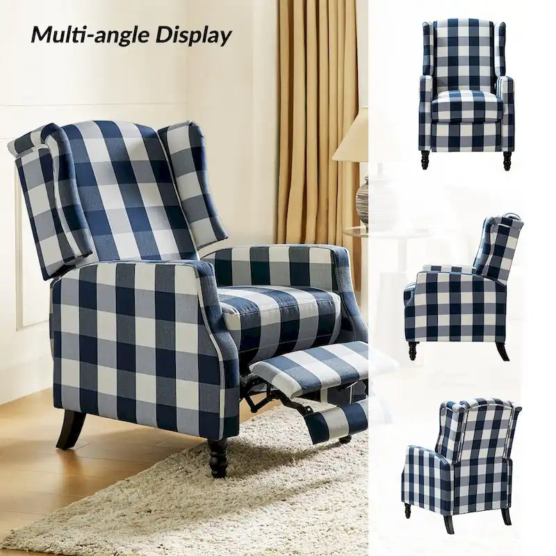 Damaris Poltrona Reclinabile Manuale Mid-Century con Design ad Ali Laterali, Set da 2 di HULALA HOME