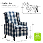 Damaris Poltrona Reclinabile Manuale Mid-Century con Design ad Ali Laterali, Set da 2 di HULALA HOME