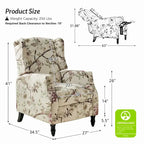 Damaris Poltrona Reclinabile Manuale Mid-Century con Design ad Ali Laterali, Set da 2 di HULALA HOME