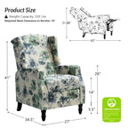 Damaris Poltrona Reclinabile Manuale Mid-Century con Design ad Ali Laterali, Set da 2 di HULALA HOME