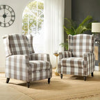 Damaris Poltrona Reclinabile Manuale Mid-Century con Design ad Ali Laterali, Set da 2 di HULALA HOME