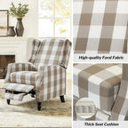 Damaris Poltrona Reclinabile Manuale Mid-Century con Design ad Ali Laterali, Set da 2 di HULALA HOME