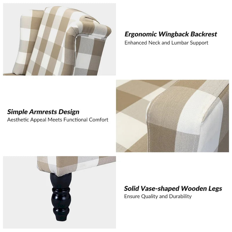 Damaris Poltrona Reclinabile Manuale Mid-Century con Design ad Ali Laterali, Set da 2 di HULALA HOME