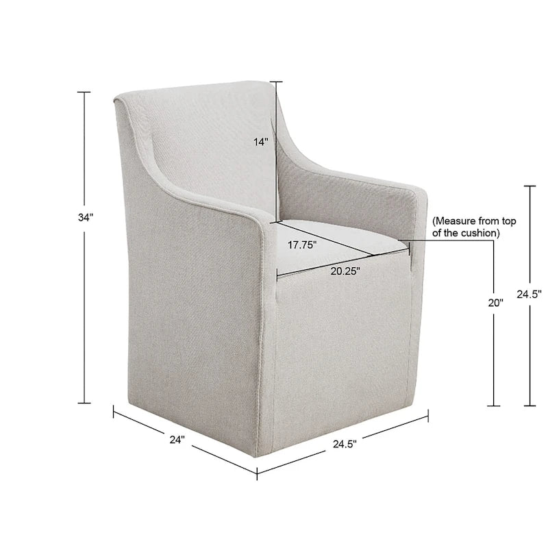 Sedia da pranzo con braccioli Madison Park Charlotte con rotelle