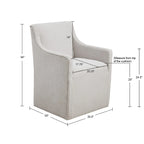 Sedia da pranzo con braccioli Madison Park Charlotte con rotelle