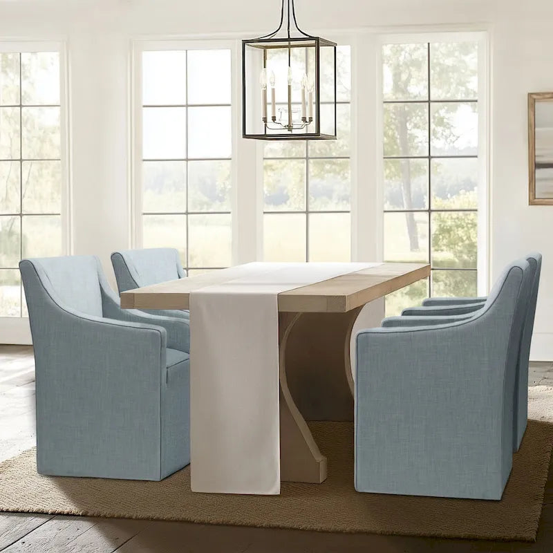 Sedia da pranzo con braccioli Madison Park Charlotte con rotelle