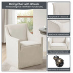 Sedia da pranzo con braccioli Madison Park Charlotte con rotelle