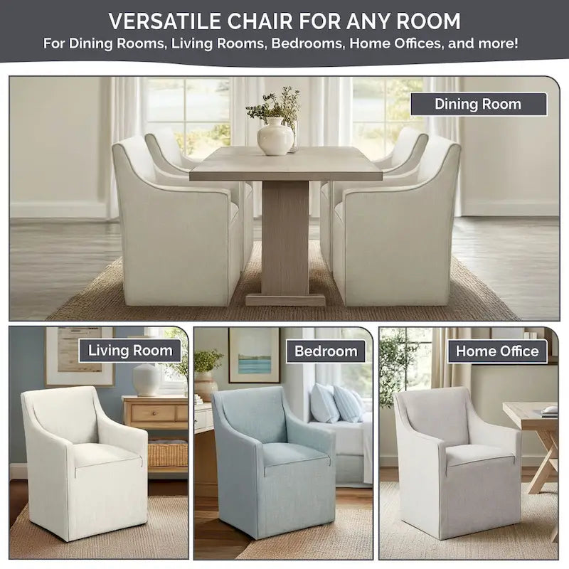 Sedia da pranzo con braccioli Madison Park Charlotte con rotelle