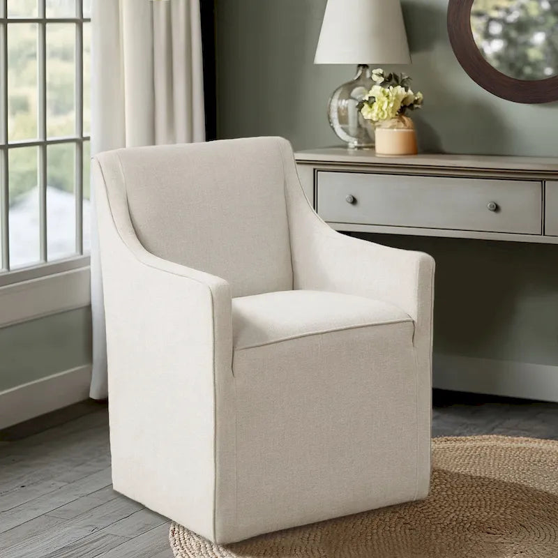 Sedia da pranzo con braccioli Madison Park Charlotte con rotelle