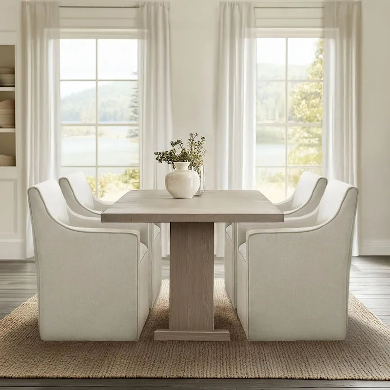 Sedia da pranzo con braccioli Madison Park Charlotte con rotelle
