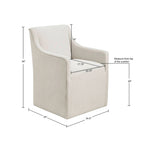 Sedia da pranzo con braccioli Madison Park Charlotte con rotelle