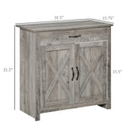 Meuble de rangement Homcom 32 po style porte de grange, buffet de cuisine, bar à café pour salon ou entrée