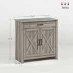 Meuble de rangement Homcom 32 po style porte de grange, buffet de cuisine, bar à café pour salon ou entrée