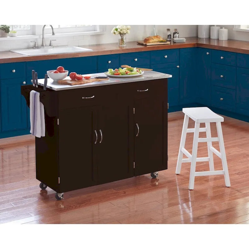 Desserte de cuisine roulante Addie en acier inoxydable Simple Living